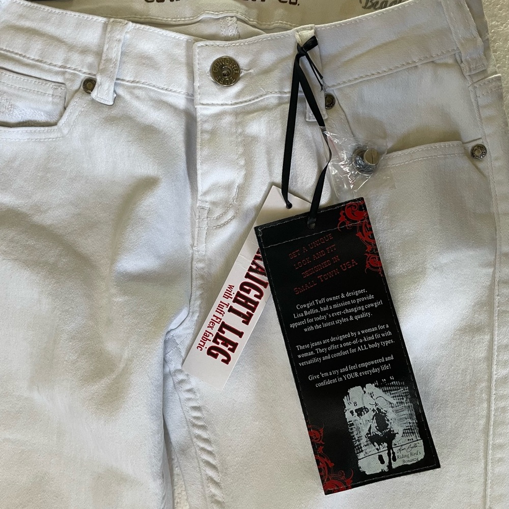 Cowgirl Tuff Co. White Jeans